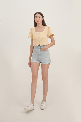 Fayth • Bianca Button Down Sleeve Crop Top Fayth • Bianca Button Down Sleeve Crop Top
