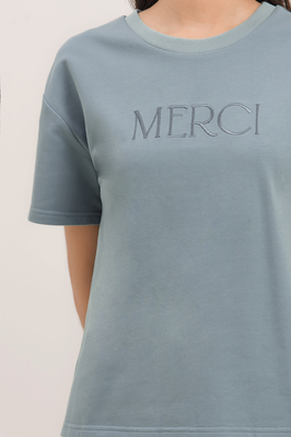 Merci Embroidered Tee