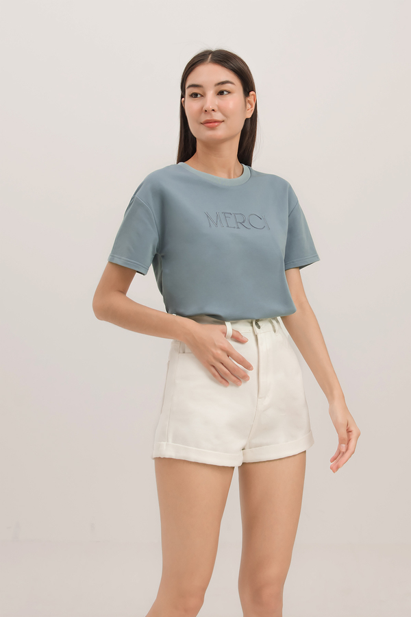 Merci Embroidered Tee