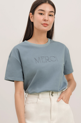 Merci Embroidered Tee