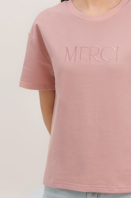 Merci Embroidered Tee