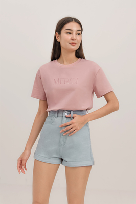 Merci Embroidered Tee