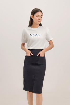 Merci Embroidered Tee