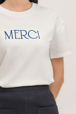 Merci Embroidered Tee