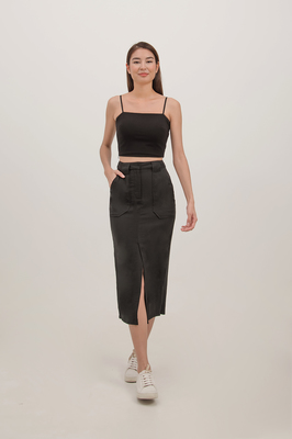 Carlos Belted Utility Midi Skirt