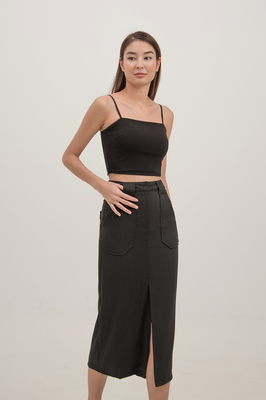 Carlos Belted Utility Midi Skirt