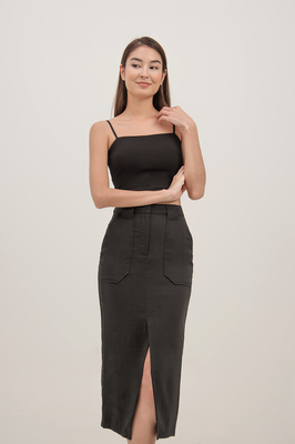 Carlos Belted Utility Midi Skirt