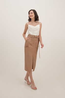 Carlos Belted Utility Midi Skirt