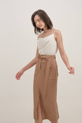 Carlos Belted Utility Midi Skirt