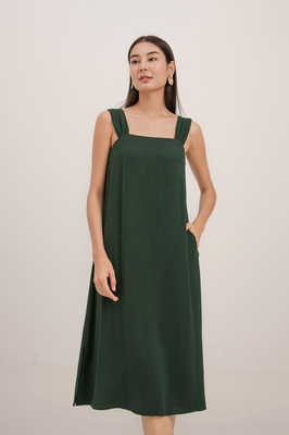 Elowen Linen Tie Back Midi Dress