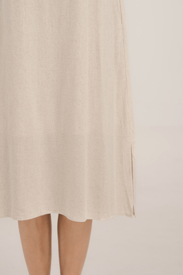 Elowen Linen Tie Back Midi Dress