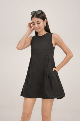 Mel Tiered Pocket Babydoll Dress