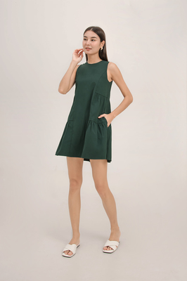 Mel Tiered Pocket Babydoll Dress