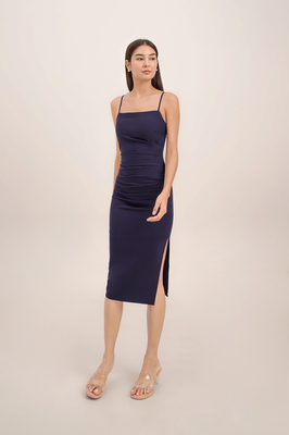 Zelda Padded Ruched Midi Dress