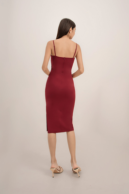 Zelda Padded Ruched Midi Dress