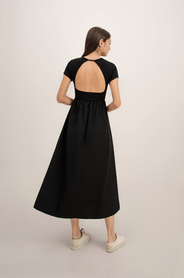 Neve Padded Open Back Combination Maxi Dress