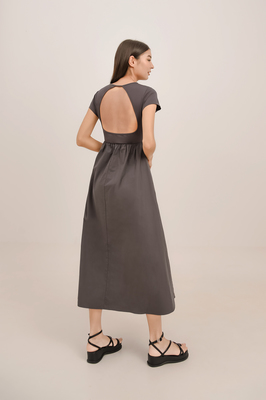 Neve Padded Open Back Combination Maxi Dress