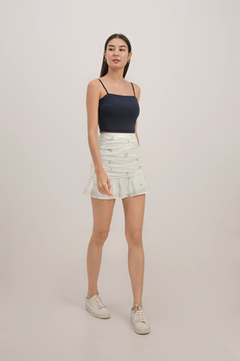 Aster Embroidered Ruched Skorts