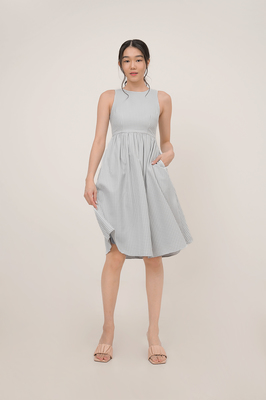 Kaesie Gingham Pocket Midi Dress