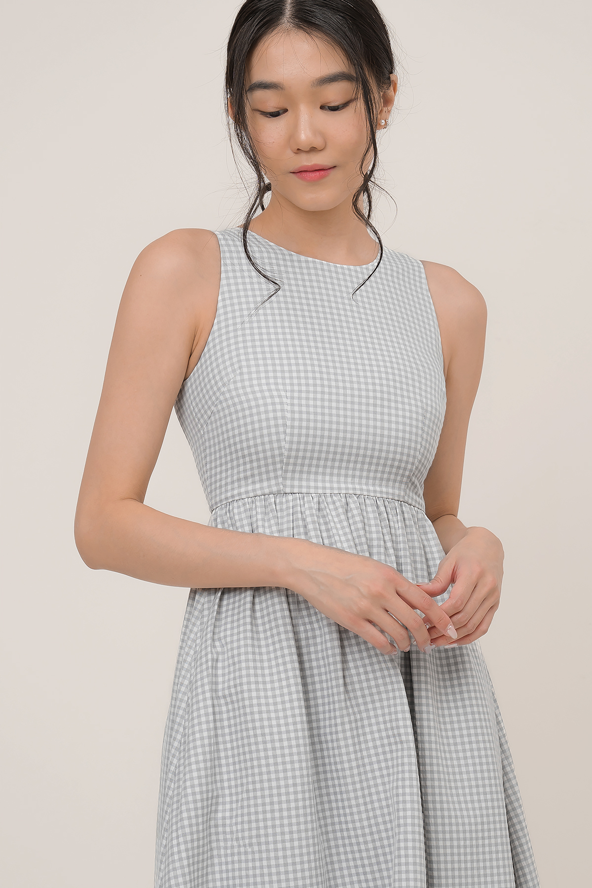 Fayth Kaesie Gingham Pocket Midi Dress