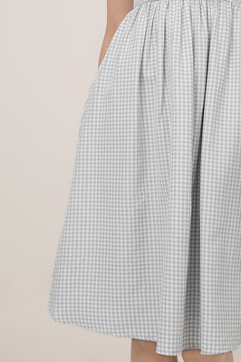 Kaesie Gingham Pocket Midi Dress