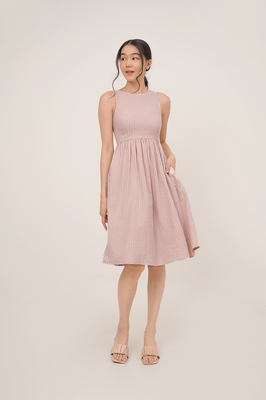 Kaesie Gingham Pocket Midi Dress