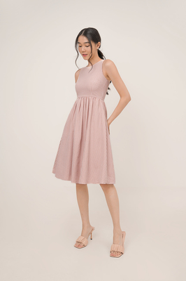 Kaesie Gingham Pocket Midi Dress