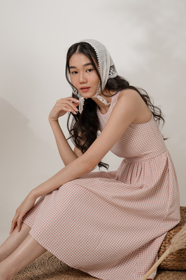 Kaesie Gingham Pocket Midi Dress