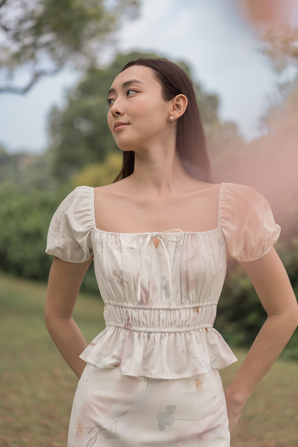 ruffle puff sleeve top