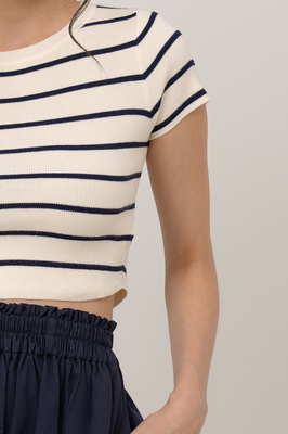 Edge Striped Knit Tee