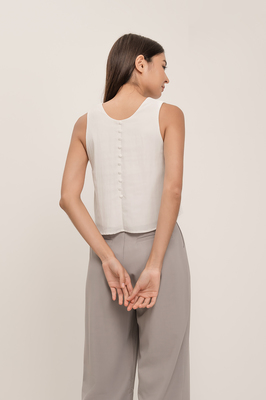 Zoie Reversible Button Top