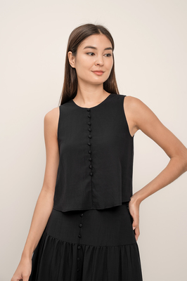 Zoie Reversible Button Top