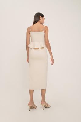 Joelle Slit Textured Skirt