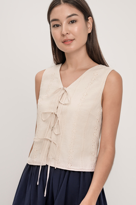 Lily Broderie Tie Vest