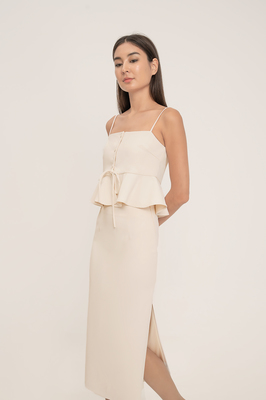 Joelle Slit Textured Skirt