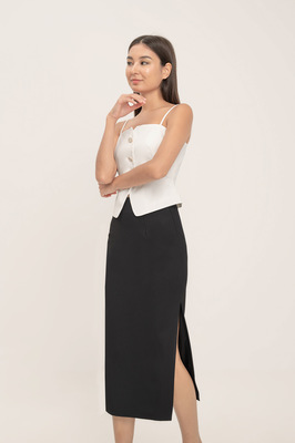 Joelle Slit Textured Skirt