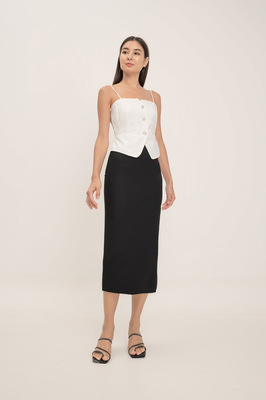 Joelle Slit Textured Skirt