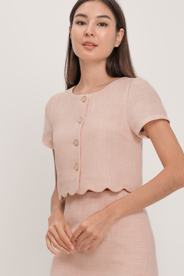 Divonne Tweed Scallop Top