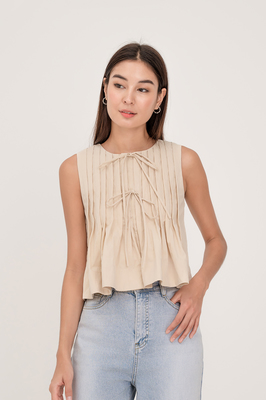 Tayler Reversible Pleated Top