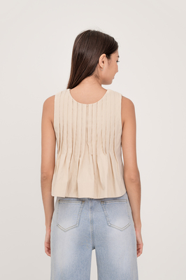 Tayler Reversible Pleated Top