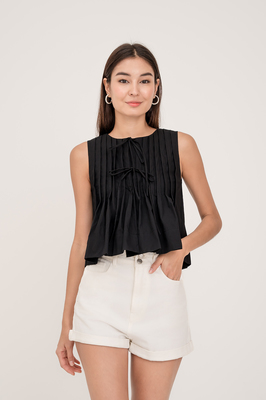 Tayler Reversible Pleated Top