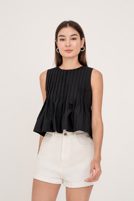 Tayler Reversible Pleated Top