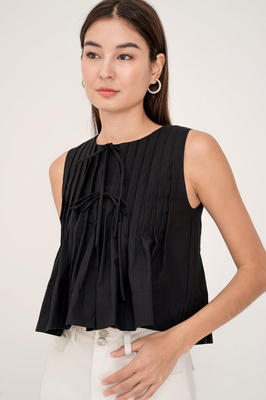 Tayler Reversible Pleated Top