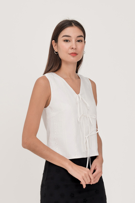 Lily Broderie Tie Vest