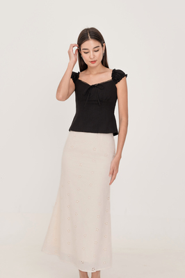 Bianca Broderie Bias Skirt