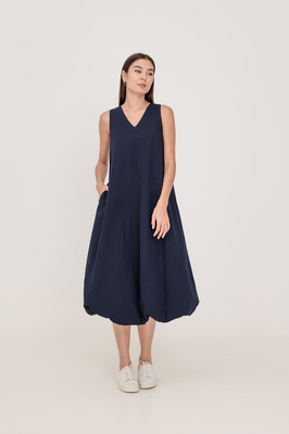 Tash Reversible Bubble Hem Midi Dress