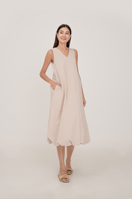 Tash Reversible Bubble Hem Midi Dress