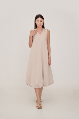 Tash Reversible Bubble Hem Midi Dress