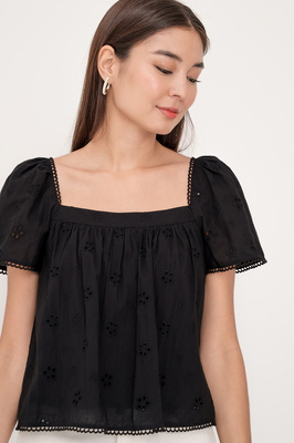 Lyna Broderie Sleeve Top