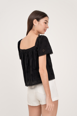 Lyna Broderie Sleeve Top